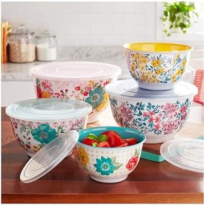 Zulay Kitchen Nesting Plastic Mixing Bowl Set With 6 Prep Bowls and 6 Lids