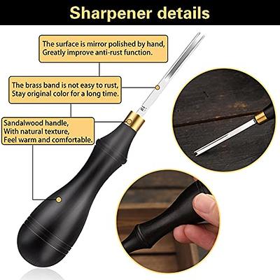 TLKKUE Leather Trimming Tools, 5 PCS of Leather Edge Beveler Skiving Kit  with Sandalwood Handle, 2 Sharpener Guide for Leather Cutter Head,  Different Sizes Trimming Leather Edges for DIY Leather Craft - Yahoo  Shopping