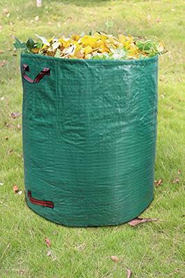 Pilntons 4 Pack 72 Gallons Reusable Yard Waste Bags with Lid Extra Large  Lawn Leaf Bags Heavy Duty with 4 Handles Garden Waste Bags Container for