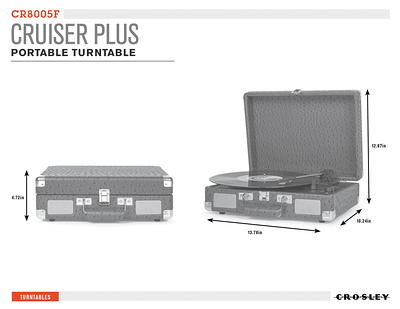 Crosley Cruiser Premier Vinyl Record Player with Speakers and Wireless  Bluetooth - Audio Turntables 