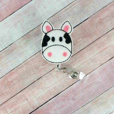 Cow Badge Reel, Pediatric Badge, Nurse Retractable Id Holder