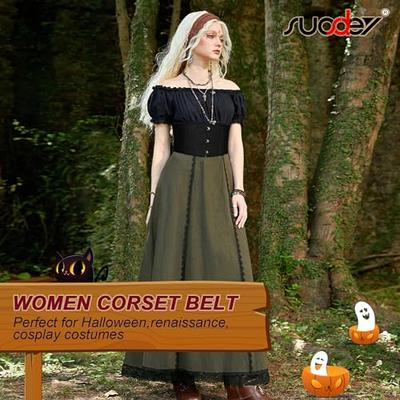 Women's Lace Up Boned Underbust Waist Trainer Corset Black Renaissance  Corset belt