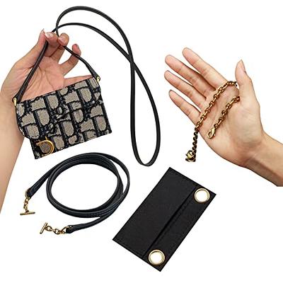  Constance Compact Wallet Strap Insert Constance Conversion Kit  with Gold Chain Constance Compact Wallet Insert Constance Wallet on Chain  (Brown, 120cm Silver Chain) : Handmade Products