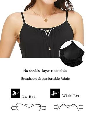 Women Camisole with Built-in Bra Cup Strap Supportive Padded Tank Top  Layering