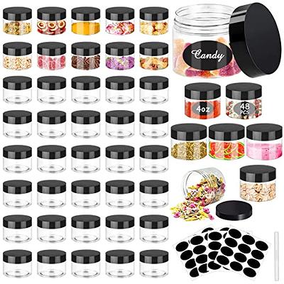 AEGISMILE PLastic jars with lids 32 OZ & 16 OZ 24 pack Clear Storage Jars  Containers with Airtight Black Plastic Screw On Lids Cylinder Large Round  Jars - Yahoo Shopping
