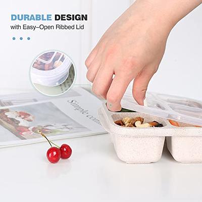 Meal Prep Containers With Lids 50 Set, 3 Compartment Divided Food Storage  Containers Reusable To-go Container Plastic Lunch Box Disposable Bento Box  