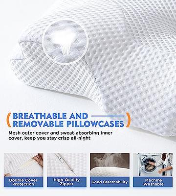 Osteo Cervical Pillow for Neck Pain Relief, Hollow Design Odorless Memory  Foam Pillows with Cooling Case, Adjustable Orthopedic Bed Pillow for  Sleeping, Contour Support for Side Back Stomach Sleepers  Queen(25.5*16.5*5.2/4.