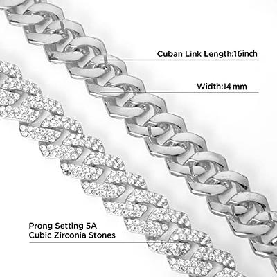 Jewlpire Diamond Cut Miami Mens Cuban Link Chain Necklace, Gold Chain | Silver Chain for Men Boys Women, Hip-hop & Cool Style, 316L Stainless Steel/