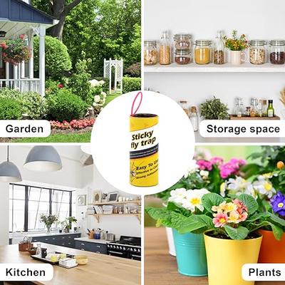 24 Rolls Fly Strips - Fly Tapes Fly Paper Sticky Fly Trap Indoor/Outdoor  Hanging,Fly Catcher Fly Ribbon Fungus Gnat Trap Fruit Fly Killer for