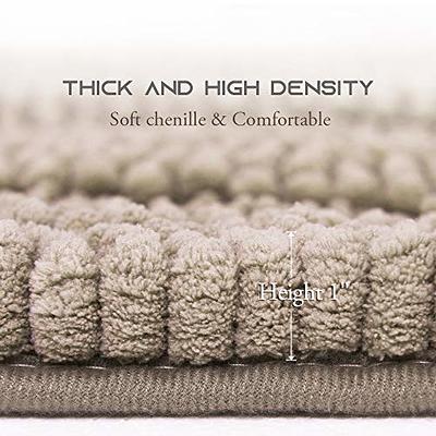 NICETOWN Taupe Bathroom Rugs and Mats Sets, Bath Mats, Slip-Resistant  Absorbent Soft Comfortable and Fluffy Chenille Toilet Rugs, Floor Mats Dry  Fast, Machine Washable (Set of 2-20 x 32/47 x 24) 