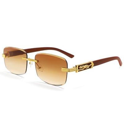 Appassal Retro Oval Sunglasses For Women Men Hexagonal Rectangle Metal  Frame Sun Glasses AP3625,Sliver/Brown - Yahoo Shopping