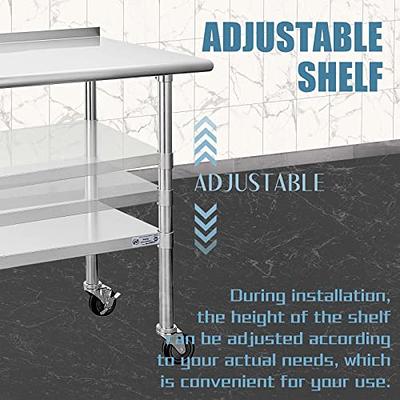 Fashionwu Stainless Steel Table, 24 x 47 Inches Folding Heavy Duty