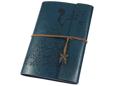 MALEDEN Leather Writing Journal Notebook, Classic Spiral Bound Notebook  Refillable Diary Sketchbook Gifts with Unlined Travel Journals to Write in  for