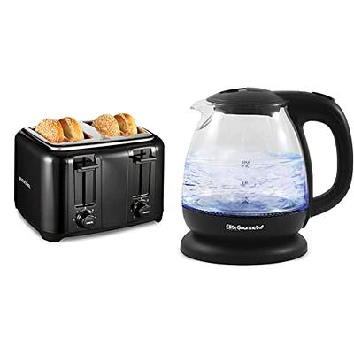 Proctor Silex 4 Slice Toaster with Extra Wide Slots, Black (24215PS) &  Elite Gourmet EKT1001 Electric BPA-Free Glass Kettle, Black, 1L - Yahoo  Shopping