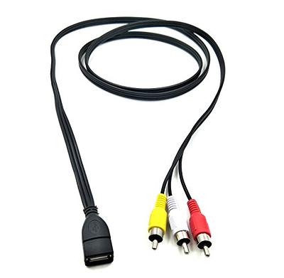 USB to RCA Cable,3 RCA to USB Cable,AV to USB, USB 2.0 Female to 3 RCA Male  Video A/V Camcorder Adapter Cable for TV/Mac/PC 5feet/1.5M 