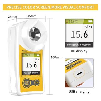  Digital Brix Refractometer, 0‑55% Portable Pocket Brix