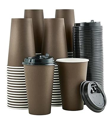 JollyPack 20 oz Paper Cups, 100 Pack Disposable Coffee Cups with Lids and  Stirrers, Hot Paper