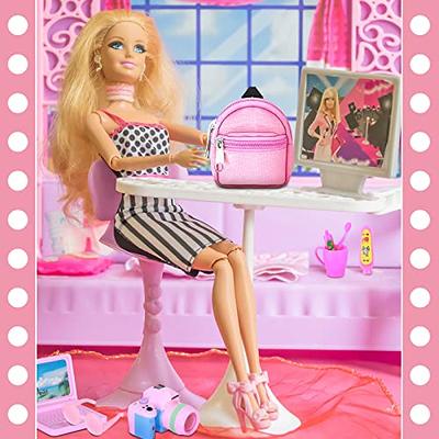  20 Pieces Doll Backpack Set Dollhouse School Accessories Doll  Travel Supplies Include Mini Laptop Scene Simulation Backpack Bag with  Zipper Mini Headsets Toy Sunglasses Book for 1/12 1/6 Scale : Toys & Games