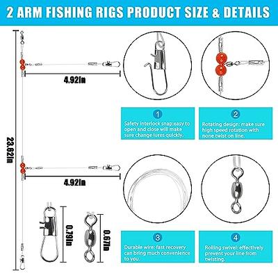 Fishing Leaders Rigs,12pcs Ser Fishing Leader Line Rig with Swivel