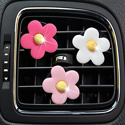 3-teiliges häkeln Daisy Car Vent Clips, Auto-Lufterfrischer, Gänseblümchen-Luftentfeuchter-Clip  mit Farbverlauf, Innenraum Autozubehör für Frauen, Boho Autozubehör -  .de