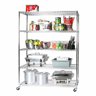 Seville Classics UltraDurable Heavy Duty NSF Solid Steel Wire Rack Storage  Unit, Organizer for Garage, Warehouse, Office, Restaurant, Classroom,  Kitchen, Silver, 5-Tier Shelving, 36 W x 14 D