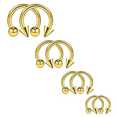 Ruifan 8PCS Surgical Steel CBR Nose Septum Horseshoe Earring