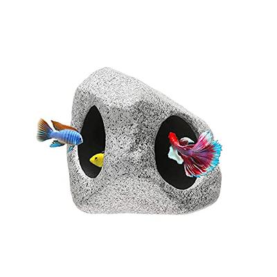 Aquarium Decorations Cave Betta Fish Tank Accessories Rock Cave Decor for  Shrimp Cichlid Hiding Breeding Small Fish Bowl Hide Decoration Betta Toys  Hideout Stones House（Small） - Yahoo Shopping