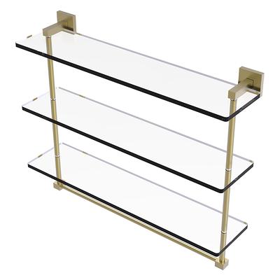 Simple Brass Bathroom Shelves Wall Mounted Glass Phone Holder