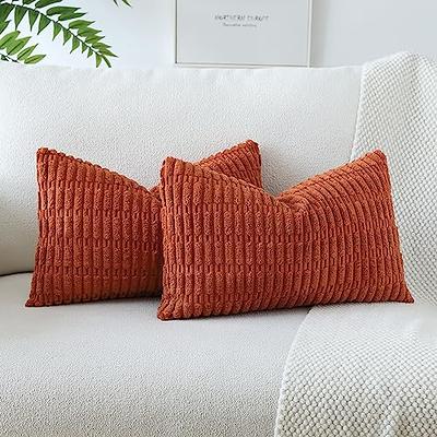 Volcanics Pack of 2 Faux Wool Throw Pillow Covers 20x20 Inches Decorative  Farmhouse Velvet Couch Pillow Case Soft Plush Square Boho Cushion