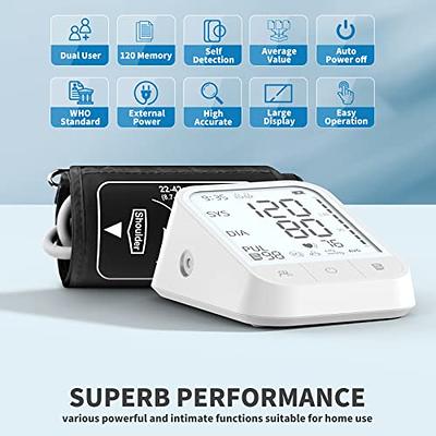 Blood Pressure Monitor - Automatic Blood Pressure Monitors High Accuracy  with Big LCD Screen & Storage Bag, Adjustable Arm Cuff 22-42 CM - Black