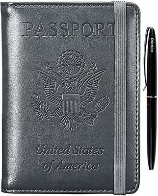 Passport Holder Cover Wallet RFID Blocking PU Leather Travel