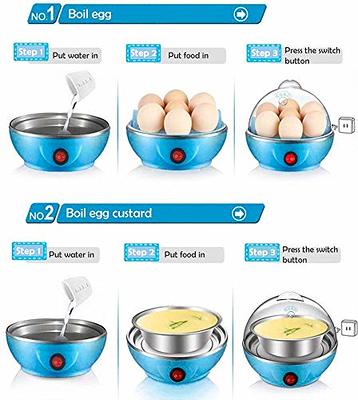 Aqwzh Rapid Egg Cooker Electric for Hard Boiled, Poached, Scrambled Eggs,  Omelets, Steamed Vegetables, Seafood, Dumplings, 14 capacity, with Auto  Shut