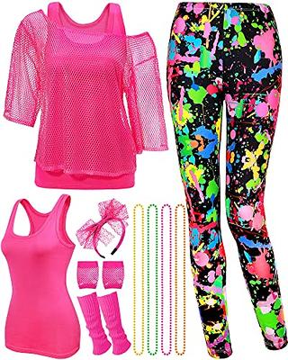 Women 80s 90s Workout Costume Outfit Accessories Set Leg Warmers