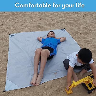 Compact Waterproof Pocket Beach Blanket. Portable Lightweight Folding Tarp  with Red Travel Case. Outdoor Picnic Camping Blanket with Easy Attachment