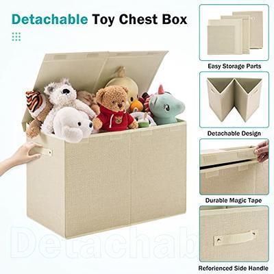 Extra Large Toy Box Chest for Boys Girls, Collapsible Sturdy Kids Storage  Bins with Flip-Top Lid & Handles,Large Toy Box Chest Storage Organizer for