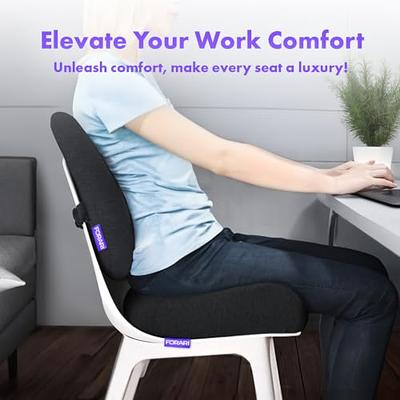 TOP COMFORT Orthopedic Patented Seat Cushion, Develop & Designed by Doctor  for Sciatica, Coccyx, Back & Tailbone Pressure & Pain Relief Memory Foam 