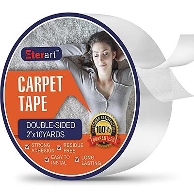 Eterart Double Sided Carpet Tape Heavy Duty for Area Rugs,Tile Hardwood  Floors,Over Carpet,Rug Tape High Adhesive and Removable,Strong Sticky Tape,Residue  Free,2 Inches x 10 Yards,White - Yahoo Shopping