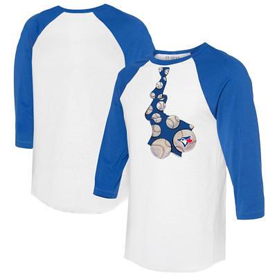 Women's Tiny Turnip White/Black Toronto Blue Jays Babes 3/4-Sleeve Raglan  T-Shirt - Yahoo Shopping