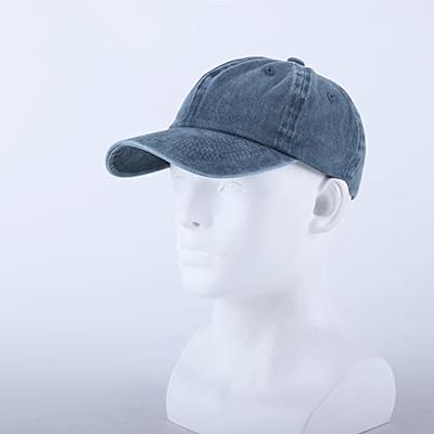 LANGZHEN Unisex Baseball Cap 100% Cotton Fits Men Women Washed Denim  Adjustable Dad Hat(Denim Blue) - Yahoo Shopping