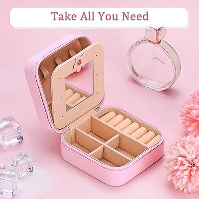Parima Teen Girls Gifts Trendy Stuff for Girls, Initial Jewelry Box Personalized Blue Travel Jewelry Organizer Box Travel Must Haves Jewelry Box for