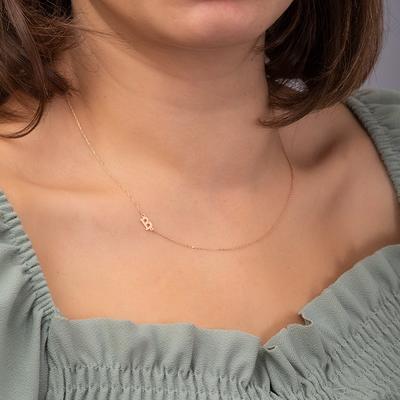 Custom Dainty Sideways Initial Necklace