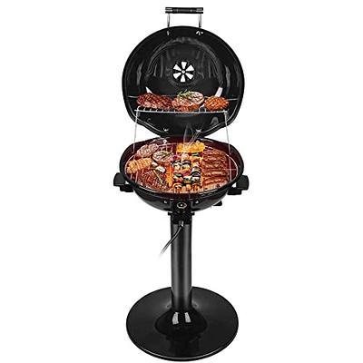 Techwood 1500W Indoor Smokeless Grill with Tempered Glass Lid(Black)