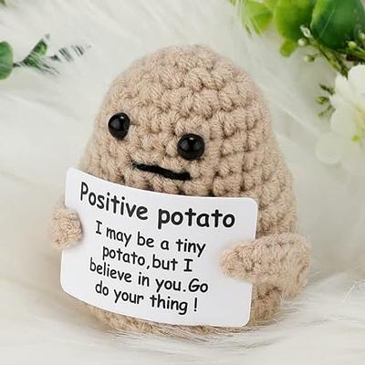 Positive Energy Potato Cheerup Pocket Hug Handmade Plush Knitting Wool  Kawaii Potatoes Doll Home Room Miniature Decoration