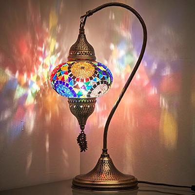 Light Gold Swan Neck Turkish Mosaic Lamp