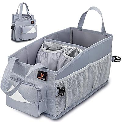 Tote Car Organizer Front Seat with Tissue Box & Cup Holder, Back Seat Car  Organizer Between Seats, Passenger Seat Floor Organizer Under Seat