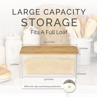 Tiawudi 2 Pack Large Bread Box for Kitchen Countertop, Airtight Bread  Storage Container for Homemade Bread and Bakery Loaf, Plastic Bread Keeper,  11.6