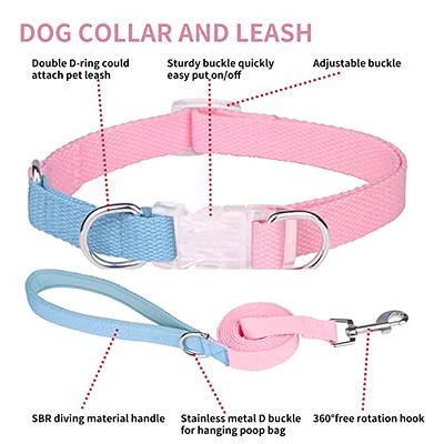 AIITLE Step in Dog Harness & Leash & Collar - Multicolor Lightweight Dog  Halter Basic Collar with A 5FT Leash - for Extra Small Dogs Daily Walking  and Training Pink-Blue XS 