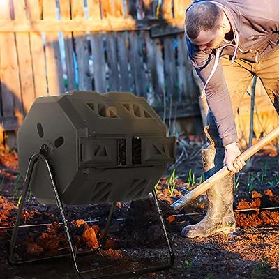 300 Gallon Outdoor Compost Bin, Expandable Composter, Easy to Setup & Large  Capacity for Backyard, Lawn (Black with Gloves)