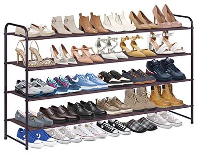 KIMBORA 4 Tier Long Shoe Rack for Closet, Wide Shoe Storage