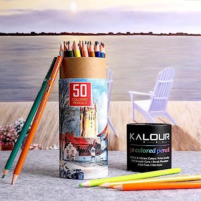 KALOUR Premium Colored Pencils,Set of 50 Colors,Artists Soft Core with  Vibrant Color,Ideal for Layering Blending Shading,Color Pencils for Adults  Beginners Coloring Book… - Yahoo Shopping